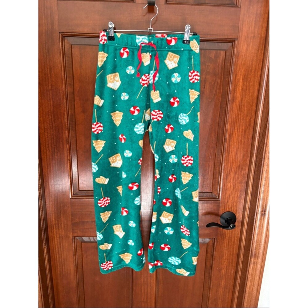 Green Holiday Candy Print Pajama Pants Women's Small